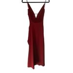 AMYLYNN Backless Satin Dress Jolie Satin Slip Dress in Burgundy Size Small Red Photo 11