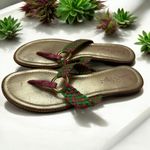 Lilly Pulitzer  Mckim Pink And Green Braided Thong Sandals Size‎ 8 Photo 1