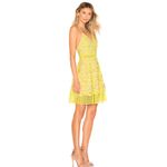 Lovers + Friends LOVERS + FRIENDS Bellini Dress Lace Eyelet In Sunshine Yellow Size Large Photo 1