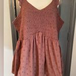 Torrid  Babydoll Cotton Clip Dot Smocked Bodice Flirty Flowy Festival Beach Tank Photo 5