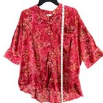 Free People Intimately Goddess Sleep Shirt M Fruit Punch Combo Satin Oversized Photo 6