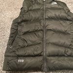 The North Face  Women's Olive Green Hooded Nuptse Vest 550 goose filled Photo 1