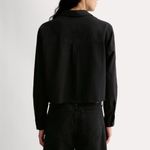 Everlane The Way-Short Shirt in Silky Cotton in Black, Size Small Photo 3