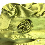 Iz Byer  L Victorian Style Satin Blouse in Olive Sheen with Flower Photo 1
