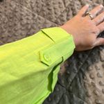 kim rogers  large women’s ondina lime green 100% linen button down 3/4 sleeve Photo 8