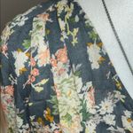 Lucky Brand  Floral Wrap Blouse - Gray and Cream Photo 2
