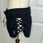 Roxy Black and White Athletic Shorts with Drawstring Waist Photo 3