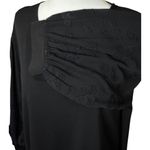 Philosophy NWOT Size XL Womens Black Blouse Top W/ Textured 3/4 Balloon Sleeves Photo 1