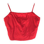 Everlane Womens The Cropped Square-Neck Cami Top Goji Berry Red S Photo 0