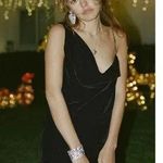 ZARA NWOT Blogger Fav Black Velvet Asymmetric Chain Velvet Dress Photo 1
