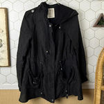 Free People  Lightweight Black Slouchy Hooded Jacket - Size - XS Photo 0