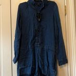 Paige NWT Denim Arley Tie Front Romper in Chamberlain Size Medium Photo 2