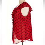 Torrid Tank Top Red Lips Ruffled Chiffon Sheer Blouse Rocky Horror Plus Size 4X Photo 1