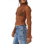 Free People NWT! Hello There Animal Print Smocked Crop Top - Size Small Photo 2