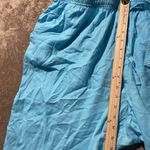 Cathy Daniels  Pants Womens 3X Plus Linen Blue Pull On Stretch Lace Trim Cropped Photo 4