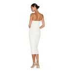 Lulus White Ruched Midi Dress with Pearl Accents NWT Size XS Bridal Midi Dress Photo 1