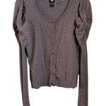 H&M Women's long Ruched Sleeve Cardigan size S Taupe Photo 0