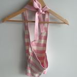 Edikted Pink and White Striped Tank Top and Skirt Set Photo 3