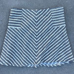 Loft Black White Woven Tweed Stripe Geometric A-Line Mini Skirt NWT Size LARGE Photo 0