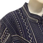 John Mark  Embroidered Lined Jacket Blue Cream Sz XL Contrast Cuff Lagenlook Photo 3