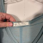 Free People  Sammie Light Blue Relaxed Fit Short Sleeve V-Neck Swing Tee Small S Photo 3