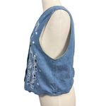 Vintage STONEBROOK Blue White Embroidered Denim Vest M Size M Photo 5