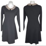 Rachel Zoe Dress Black Beige Sequin Collar Hidden Back Zipper Size Large LBD Photo 10