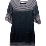 Design History  A-Line Dress Black Gray 3/4 Sleeves Knit Sweater Dress Size Small Photo 0