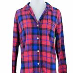 J.Crew Red/Blue Plaid Flannel Button Down Pajama Top Photo 0