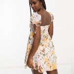 Abercrombie & Fitch  puff sleeve babydoll mini dress yellow floral SZ Petite XS Photo 2