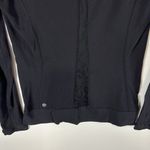 Lululemon  Full Tilt Long Sleeve Top Sz 4 Black Lace Back Thumb Holes‎ Yoga Photo 5