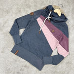 Naketano  Women’s Hoodie Pullover Brave New World in Gray Pink Maroon Rope M Photo 3