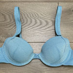 Triangl Swimwear Blue Shimmer Bikini Top Size Large Photo 0