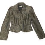 Michael Kors Paisley Jacquard Silk Blend Blazer Brown Green size 6 Photo 1
