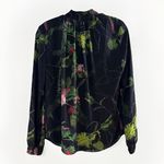 Babaton Aritizia  Botanical Floral Print Blouse Smocked  Sleeve Shirt Chiffon XS Photo 3