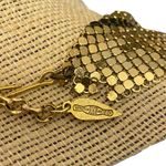 Whiting & Davis Vintage  Gold Tone Mesh Like Purse or Bag Disco Retro Necklace Photo 3