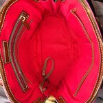 Dooney & Bourke DOONEY BOURKE Pink Tumbled Leather Dome Shaped Brown Top Handle Shoulder Bag Photo 8