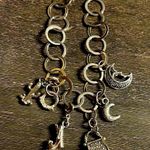 Silver Charm Bracelet with Moon and Star Accents Photo 0