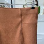 Spanx  Camel Tan Sueded Moleskin Fabric Leggings L Photo 2