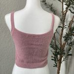 Forever 21 Classic Fuzzy Knit Y2K 2000s Cropped Pink Tank Size Small Photo 4