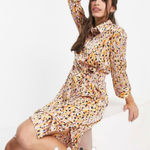 Jacqueline De Yong JDY Fifi printed 3/4‎ sleeve midi dress size EU34 US size 4 Gold Photo 0