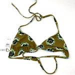 Aerie NEW Green Floral Striped Reversible String Triangle Bikini Top L Photo 1