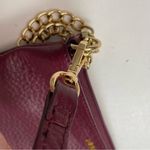 LODIS Crossbody Handbag Emily Italian Leather Convertible Chain Strap Red Wine Photo 10