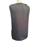 Vince Camuto  Ruffle Front Black Polka Dot Sleeveless Blouse in Size Med Photo 2