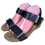 Sofft Verdi II Black Leather Strappy Slight Wedge Sandals Size 8.5 WIDE Photo 0