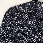 EXPRESS Portofino Slim Fit Puff Sleeve Shirt in Black/Blue Photo 2