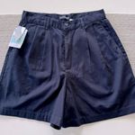 Dockers Navy Blue Classic High Natural Waist Pleated Chino Shorts Size 10 NWT Photo 0