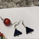 Lot Of 5 Costume Earrings Pierced Christmas Holiday Snowman Santa Wreath Etc Photo 1