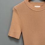 Dissh Maxi Short Sleeve Ribbed Knit Dress Nude XL Tan Photo 3