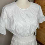 AQUA White Lace Inset Flounced Mini Dress Medium NWT Photo 4
